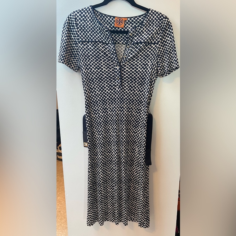 Tory Burch blue and white dress